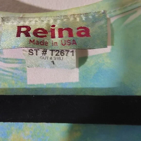 Reina floral Scene  blouse flowy Tier  Layers Long Size 1 Made in the USA - Picture 4 of 7